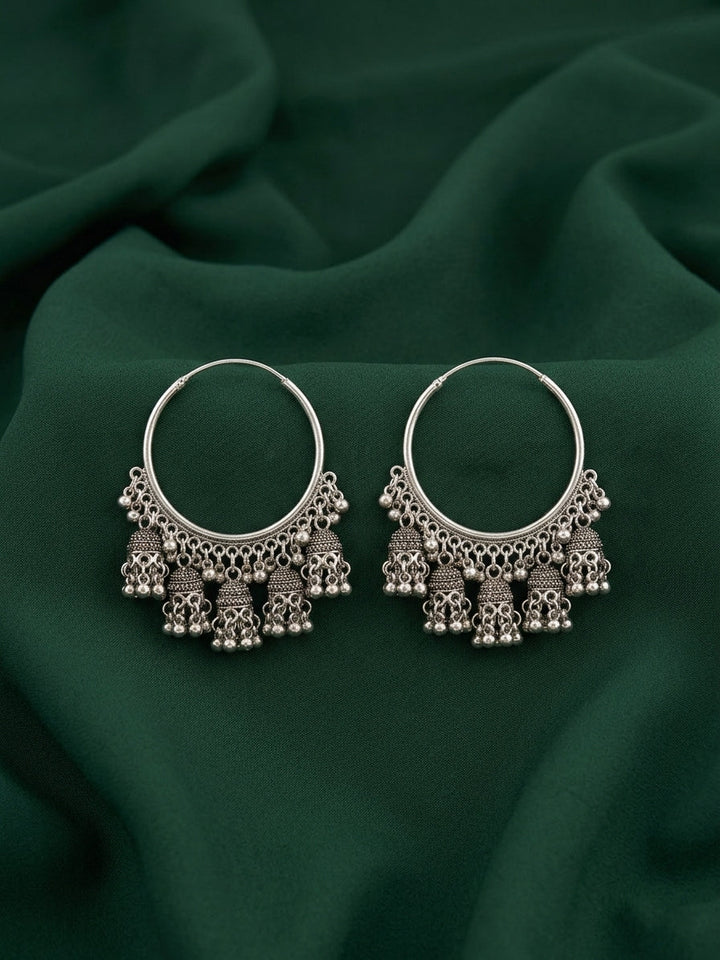 Silver Plated Oxidized Balli Earrings