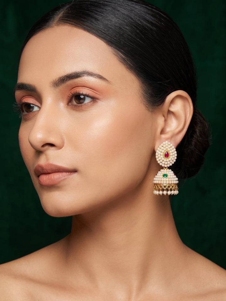 Gold Plated Fancy Pearls Jhumki