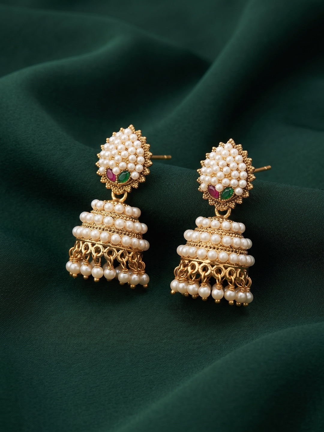 Gold Plated Fancy Pearls Jhumki