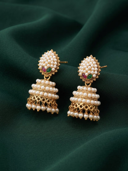 Gold Plated Fancy Pearls Jhumki