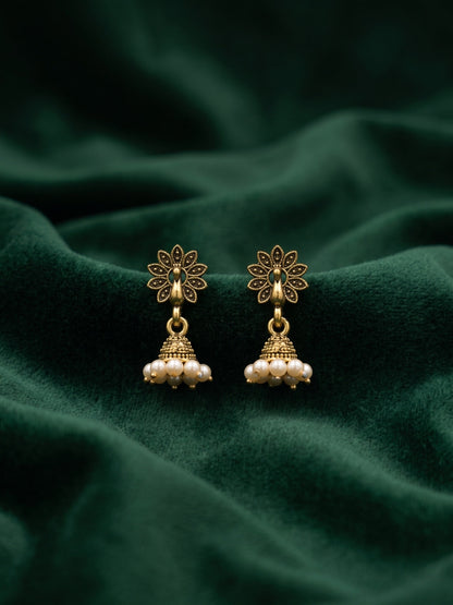 Gold Oxidized Indo-Western Jhumki