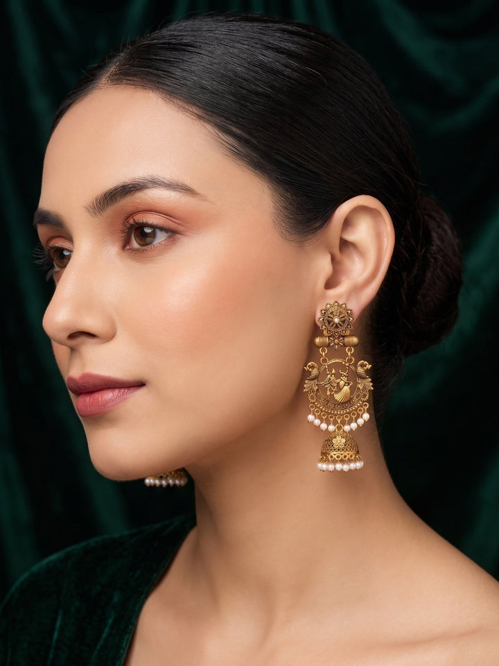 Gold Plated Beaded Earrings