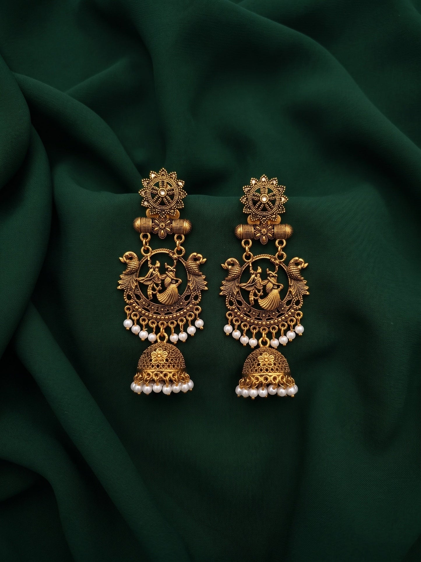 Gold Plated Beaded Earrings
