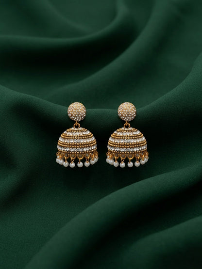 Gold Plated Fancy Pearls Beaded Jhumki