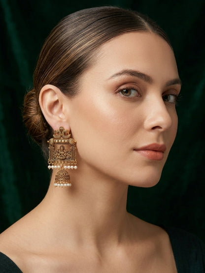 Gold Plated Pearls Beaded Earrings
