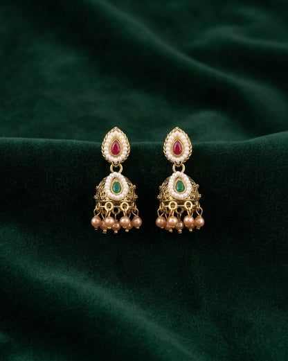 Gold Oxidized Fancy Jhumki