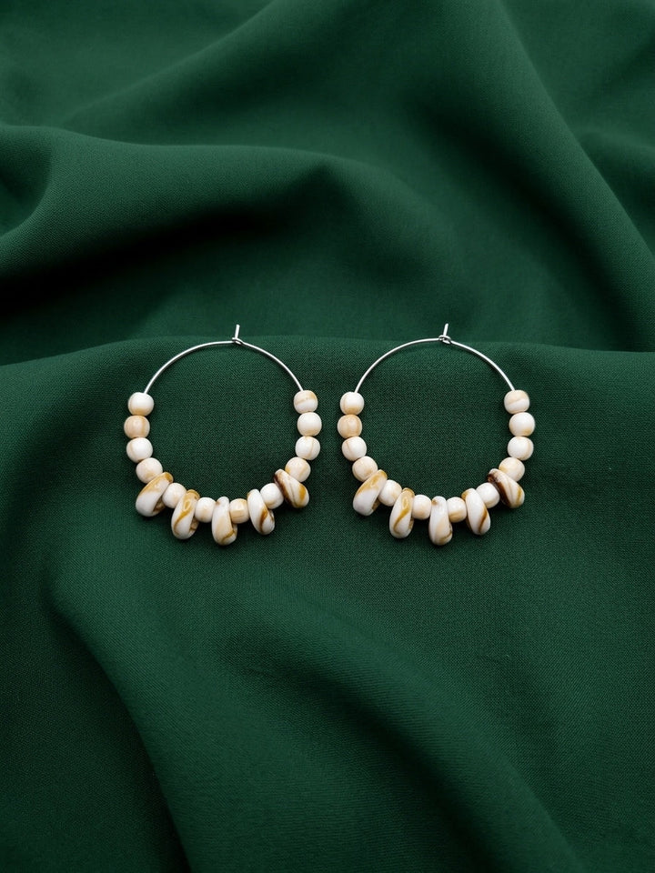 Gold Toned Beautiful Sea Shell Balli Hoops For Women