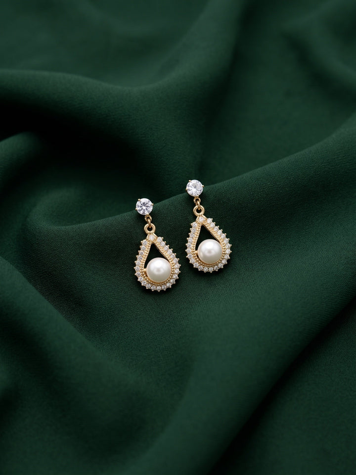 Rose Gold Plated Fancy Diamond Earrings
