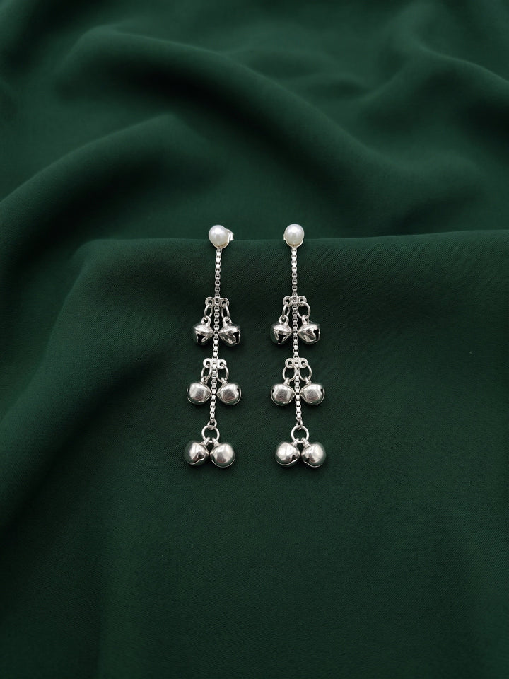 Silver Plated Tassels Drop Earrings
