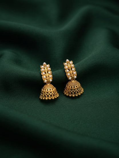 Gold Plated Fancy Beaded Jhumka