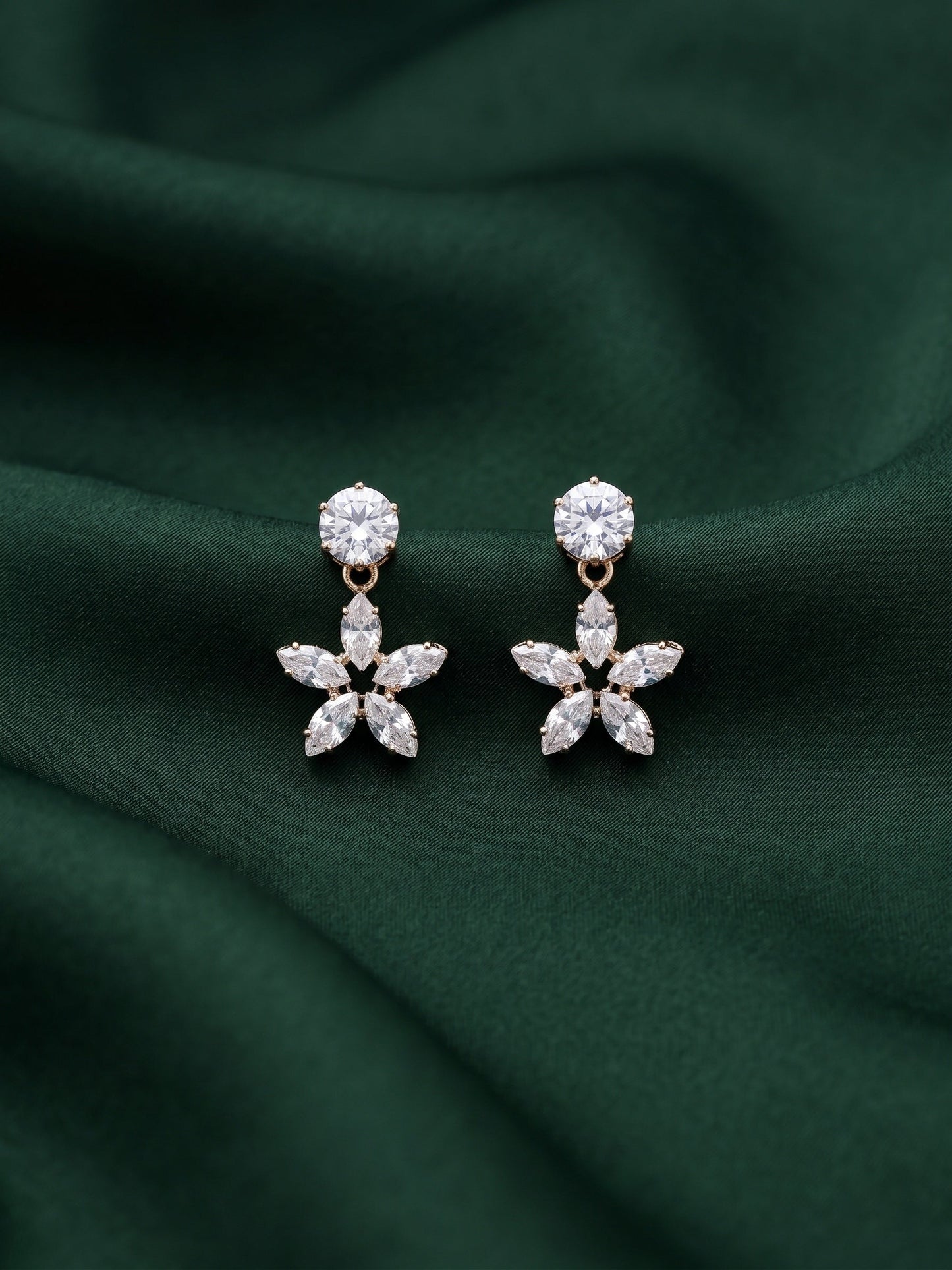 Silver Plated Diamond Earrings