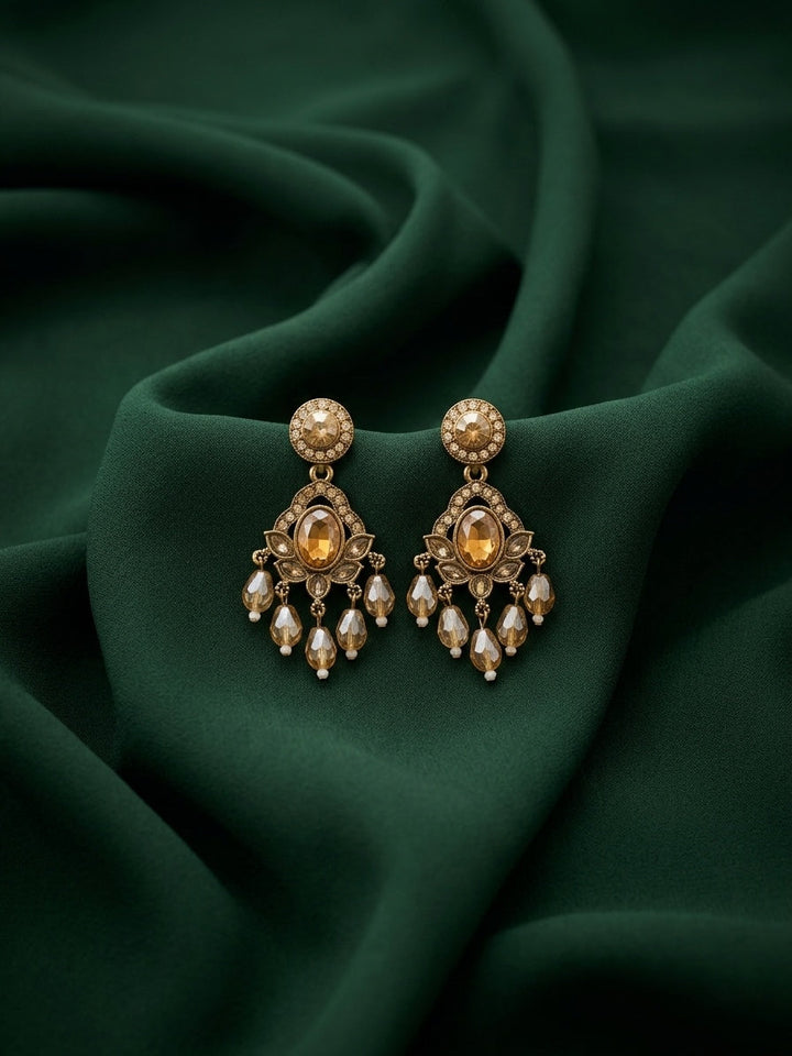Gold Plated Fancy Beaded Earrings