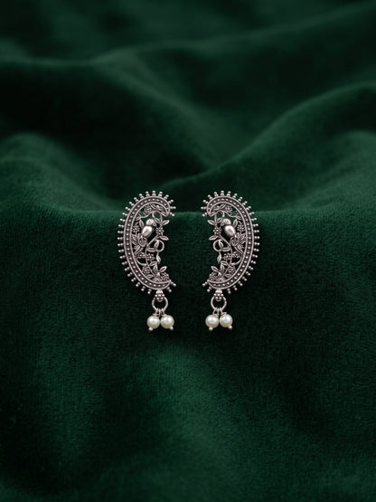Silver Plated Oxidized Fancy Earrings