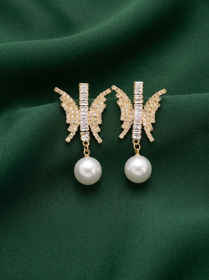 Gold Plated Butterfly Earrings