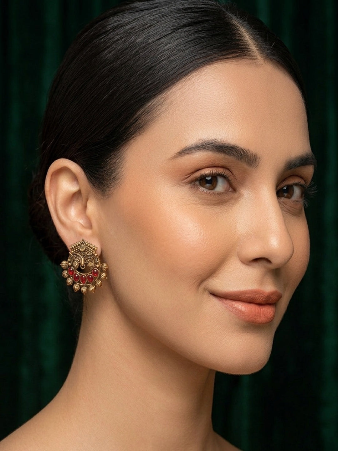 Women Gold-Toned Ethnic Style Studs