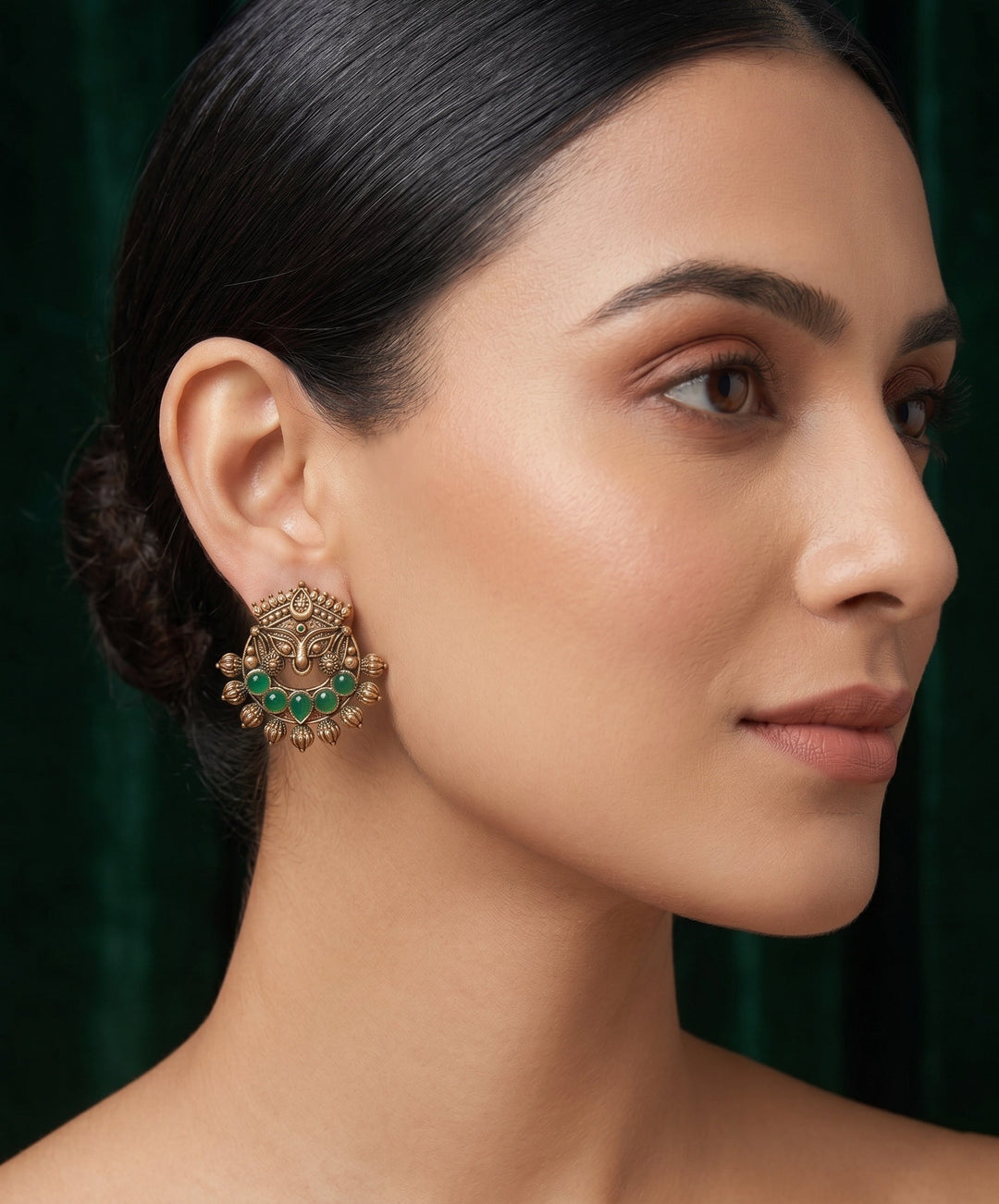 Women Gold-Toned Ethnic Style Studs