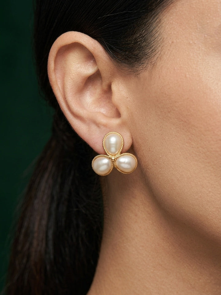 Women Gold Plated Beaded Trendy Studs