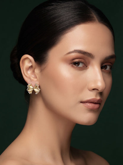 Gold Plated Stylish Fancy Studs Earrings