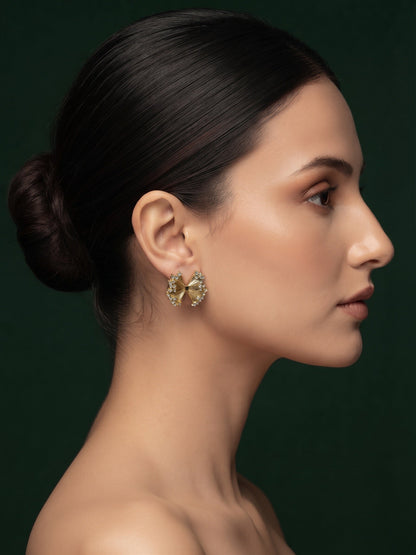 Gold Plated Stylish Fancy Studs Earrings