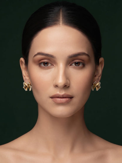 Gold Plated Stylish Fancy Studs Earrings