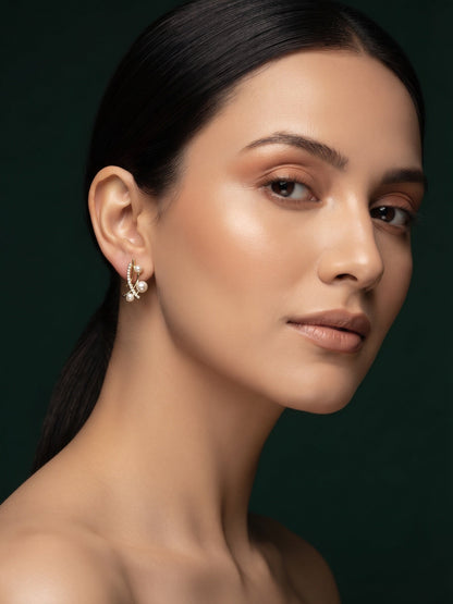 Gold Plated Stylish Fancy Studs Earrings