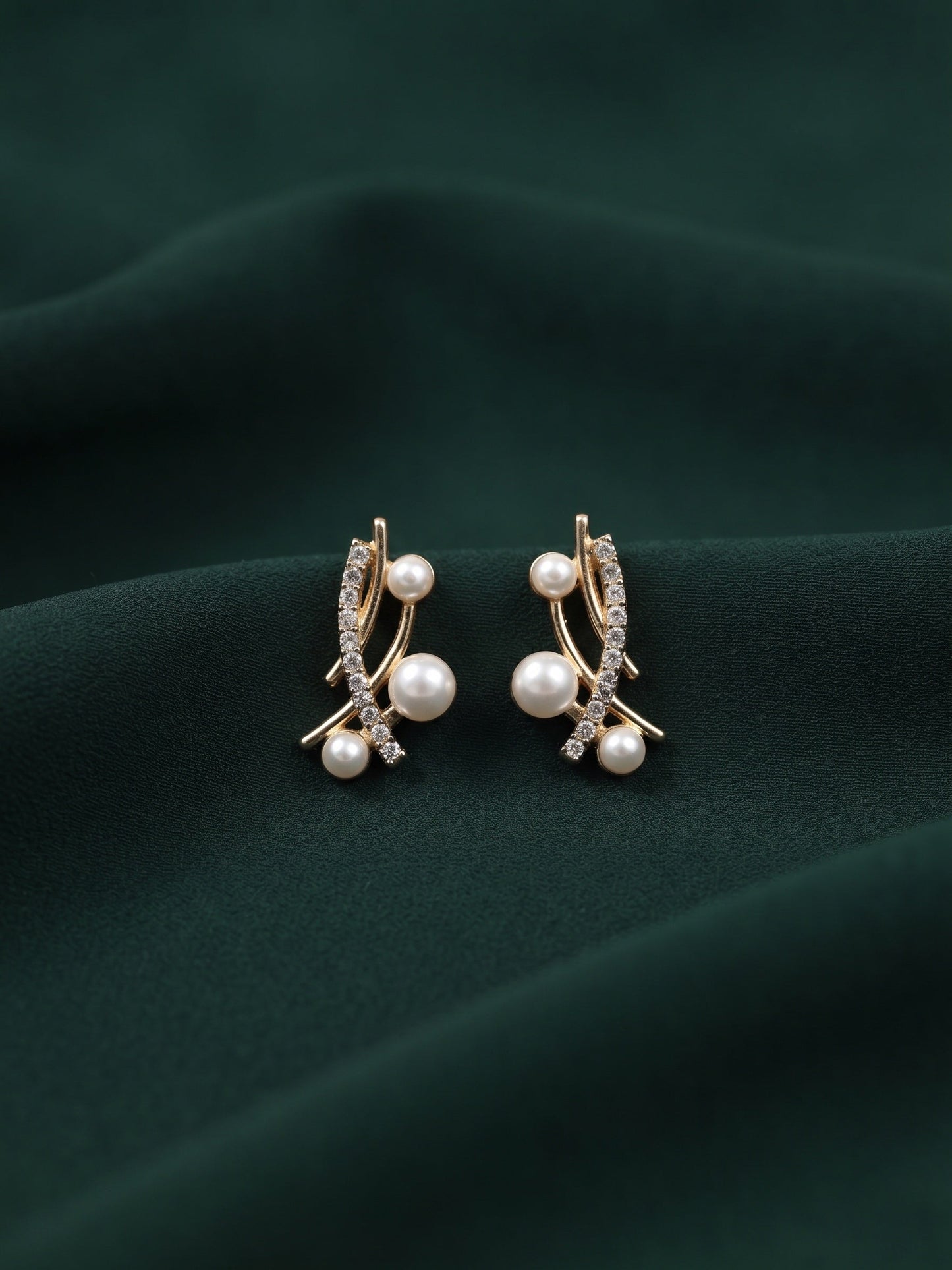 Gold Plated Stylish Fancy Studs Earrings