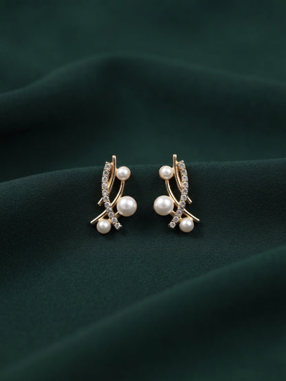 Gold Plated Stylish Fancy Studs Earrings