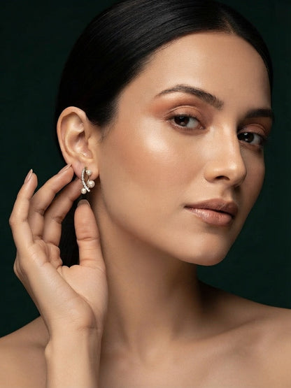 Gold Plated Stylish Fancy Studs Earrings