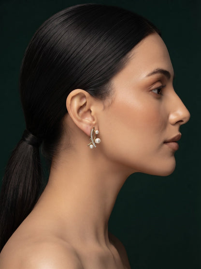 Gold Plated Stylish Fancy Studs Earrings