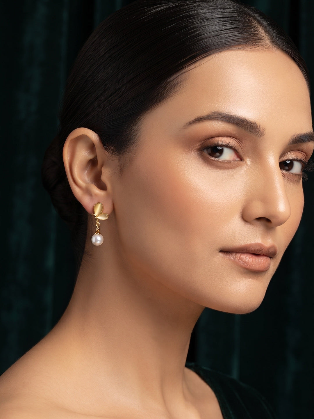 Gold Plated Stylish Fancy Earrings