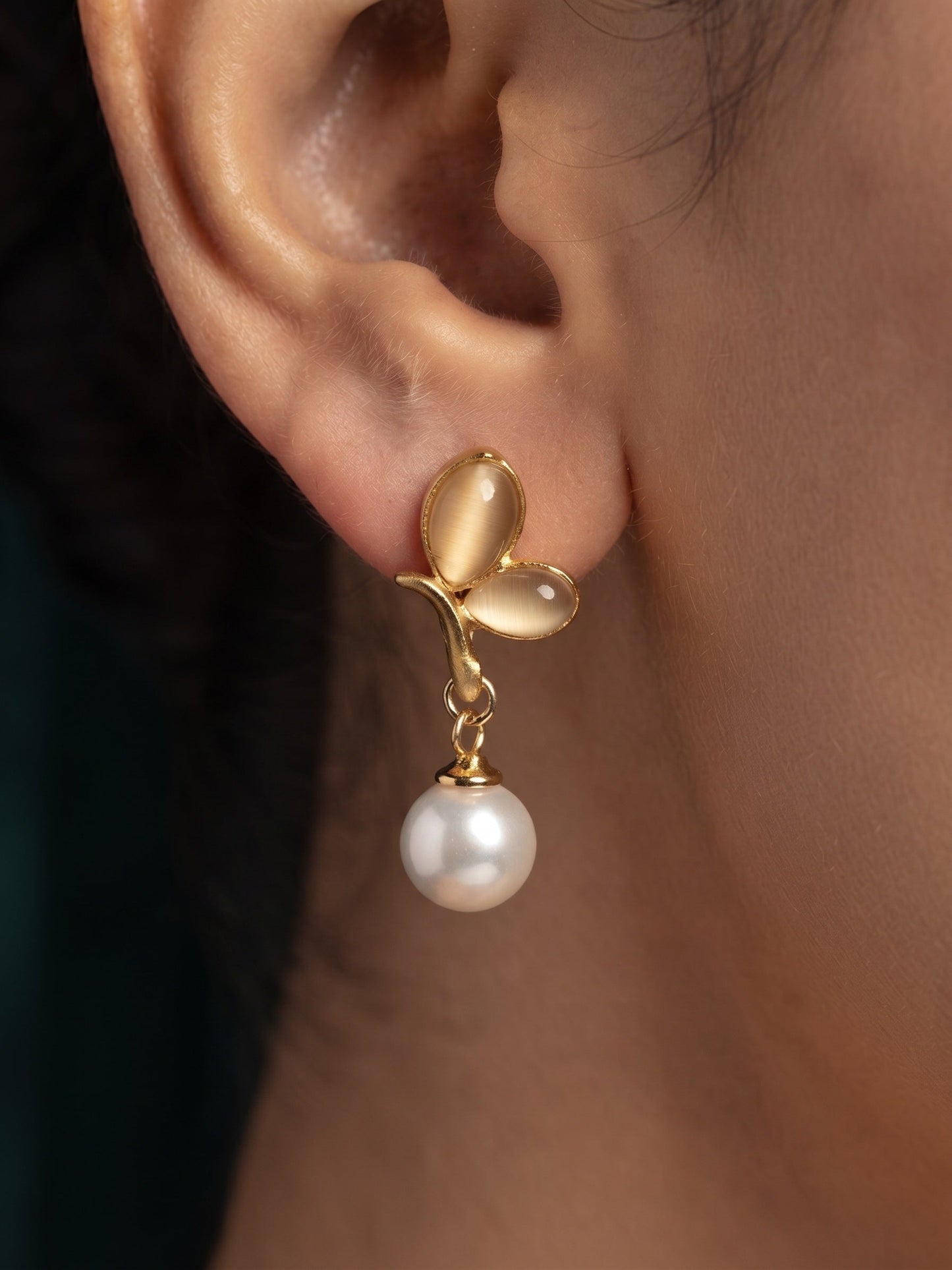 Gold Plated Stylish Fancy Earrings