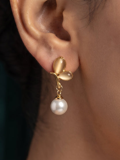 Gold Plated Stylish Fancy Earrings