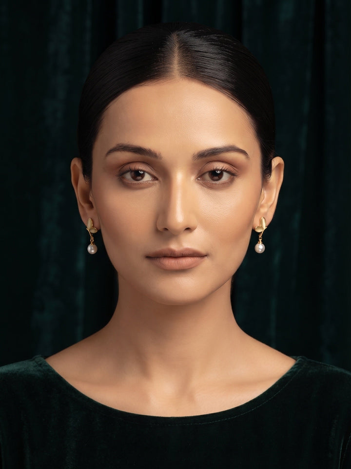 Gold Plated Stylish Fancy Earrings