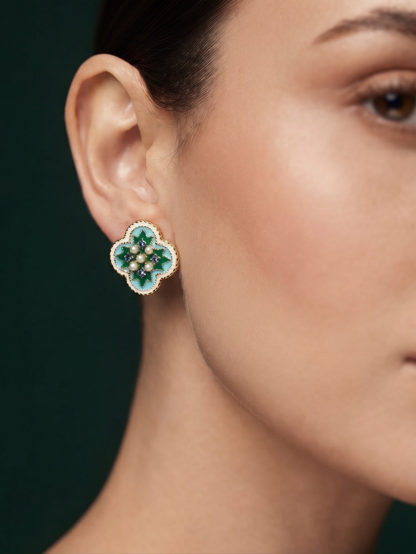 Gold Plated Stylish Fancy Studs