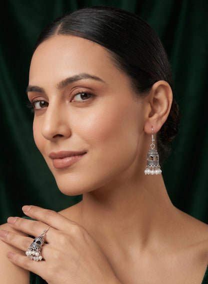 Silver Plated Stylish Fancy  Earrings