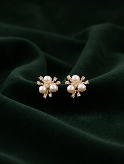 Gold Plated Flower Studs