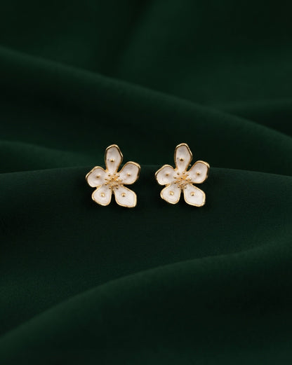 Gold Plated Stylish Fancy Flower Studs