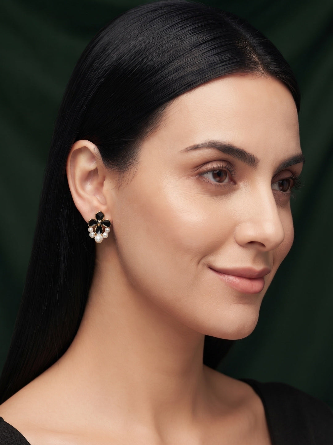 Gold Plated Stylish Fancy Flower Studs