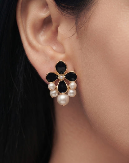 Gold Plated Stylish Fancy Flower Studs