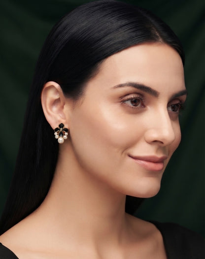 Gold Plated Stylish Fancy Flower Studs