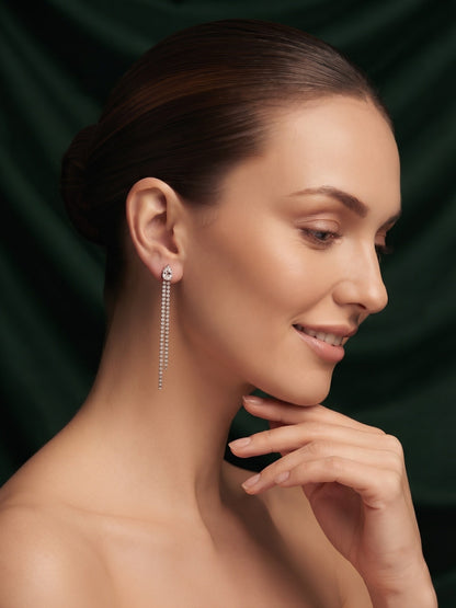 Silver Plated Fancy Tassels Earrings