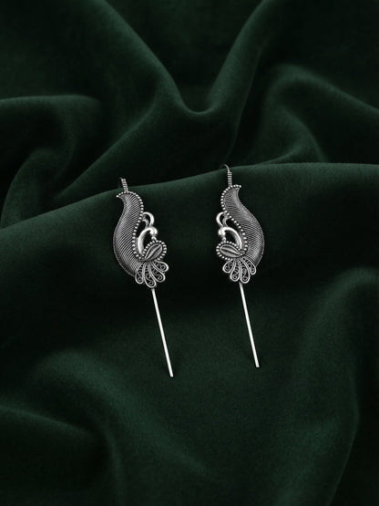 Silver Plated Oxidized Ethnic Design Ear Cuff