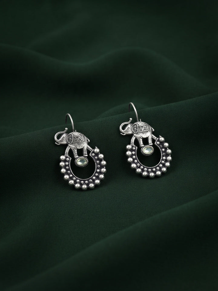Silver Plated Oxidized Fancy Earrings