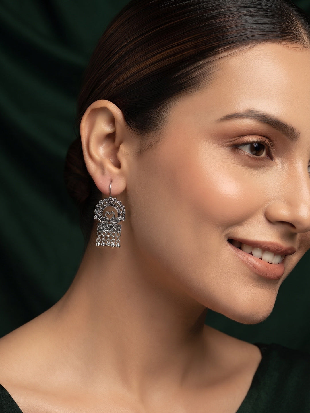 Silver Plated Oxidized Fancy Earrings