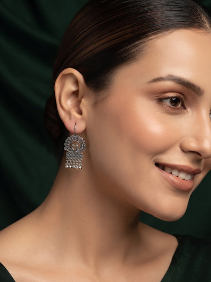 Silver Plated Oxidized Fancy Earrings