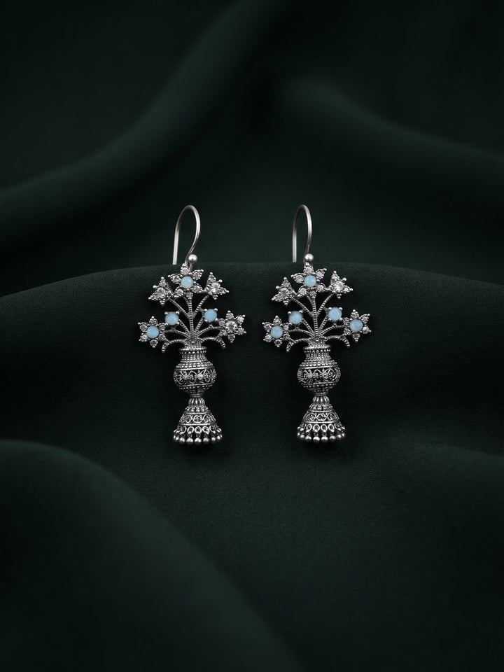 Silver Plated Oxidized Fancy Earrings