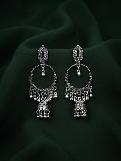Silver Plated Oxidized Fancy Earrings