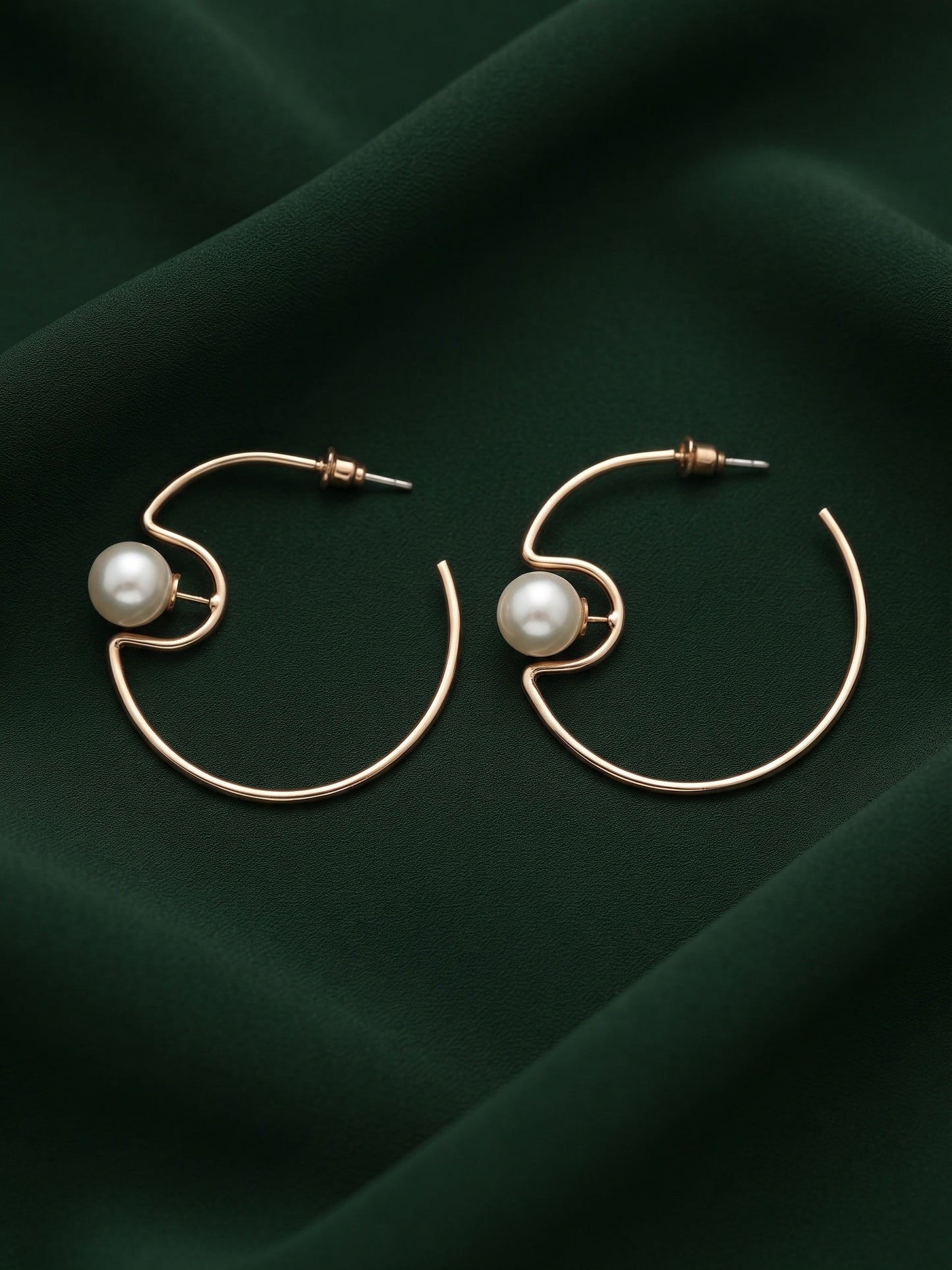 Gold Plated Stylish Fancy Hoops