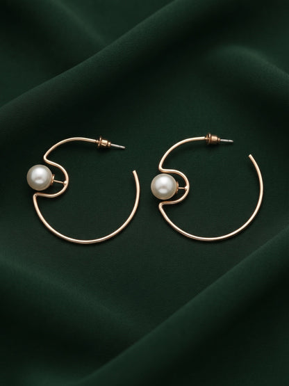 Gold Plated Stylish Fancy Hoops