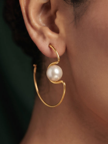 Gold Plated Stylish Fancy Hoops